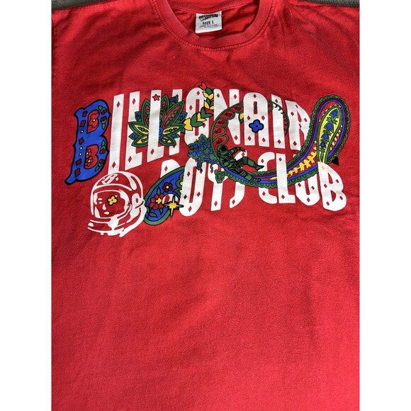 Billionaire Boys Club BBC Tee Red T-Shirt Big Logo Astronaut Graphic Men's Large - Picture 5 of 8